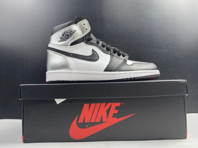 OG CD0461-001 SILVER AIR 1 HIGH JORDAN WMNS TOE 0617